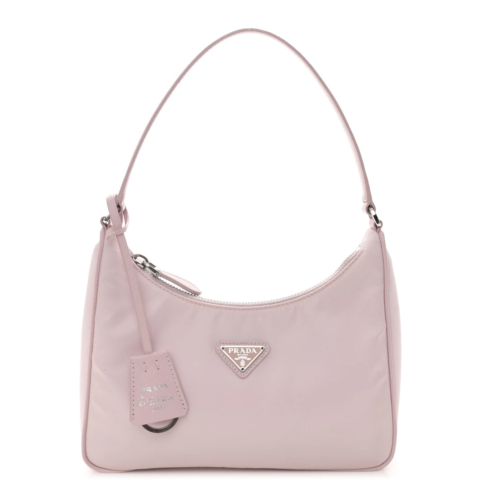 Prada Mini Re-Edition 2005 Bag Alabastro Re-Nylon & Saffiano Leather Silver Hardware