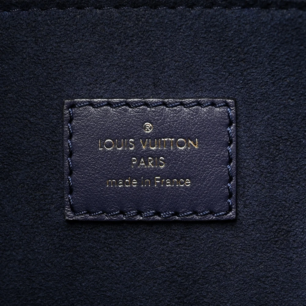 Louis Vuitton On My Side MM Navy Braided Mahina Calfskin Leather Brass Hardware