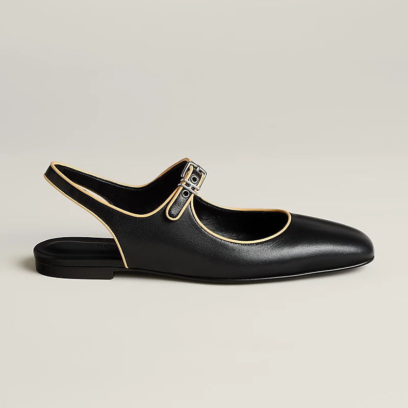 HERMES Kleo black Slingheeled sandals