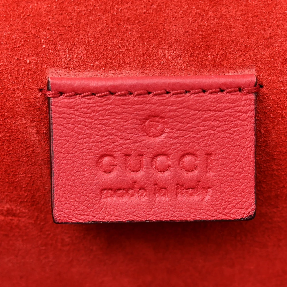 Gucci Small Dionysus Shoulder Bag Red GG Supreme Monogram Coated Canvas Aged Silver Hardware