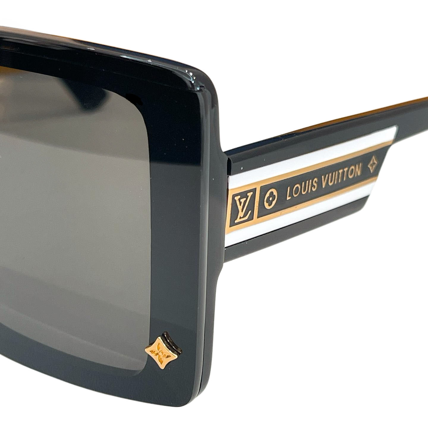 Louis Vuitton square frame glasses black gold/black white/white/blue orange/red/leopard color Size 67口14-145