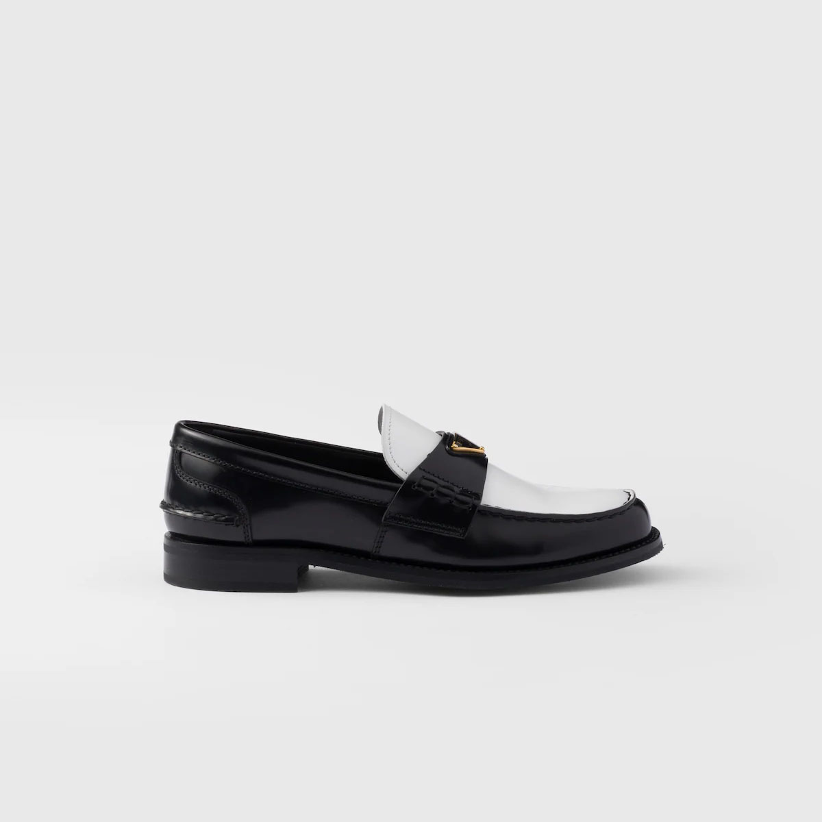 PRADA Two-tone shiny leather loafers