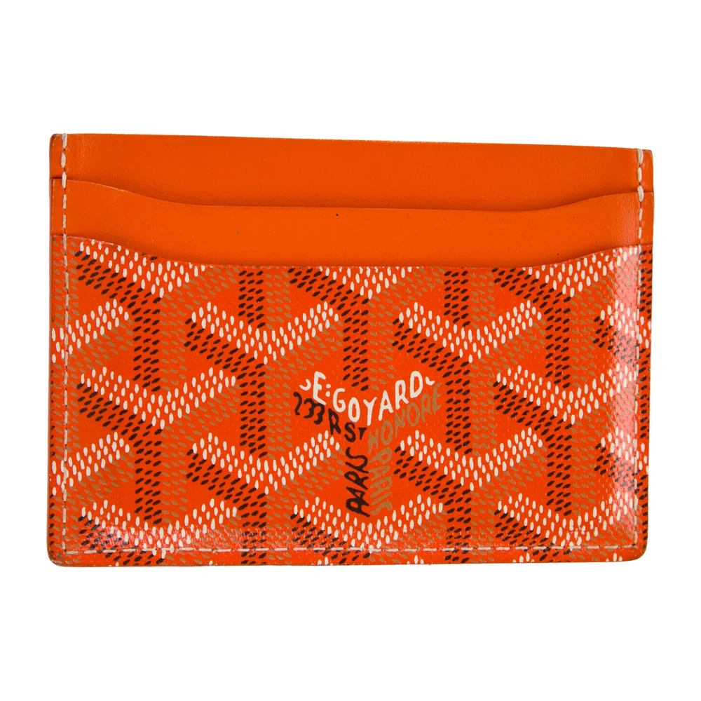 Goyard Small Card Holder Orange Goyardine Printed Canvas