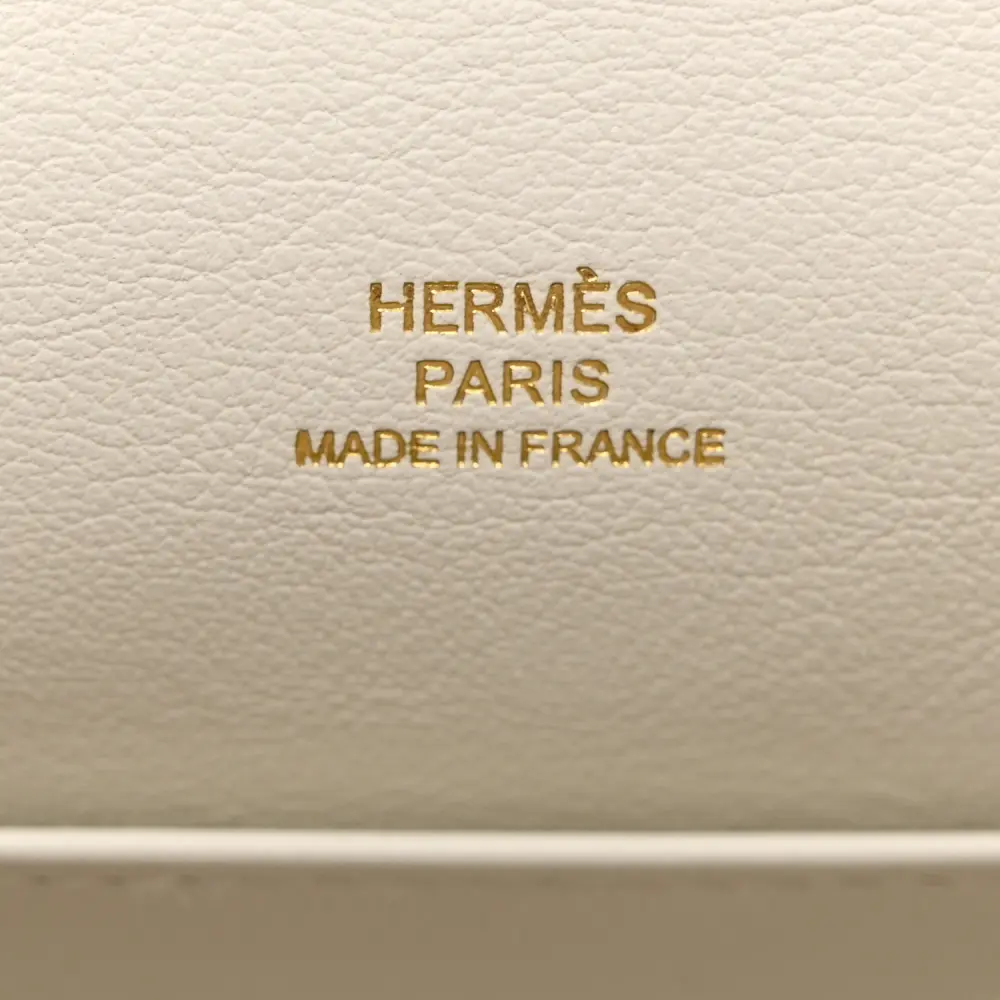 Hermès Kelly Pochette Clutch White Swift Leather Gold Palladium Hardware