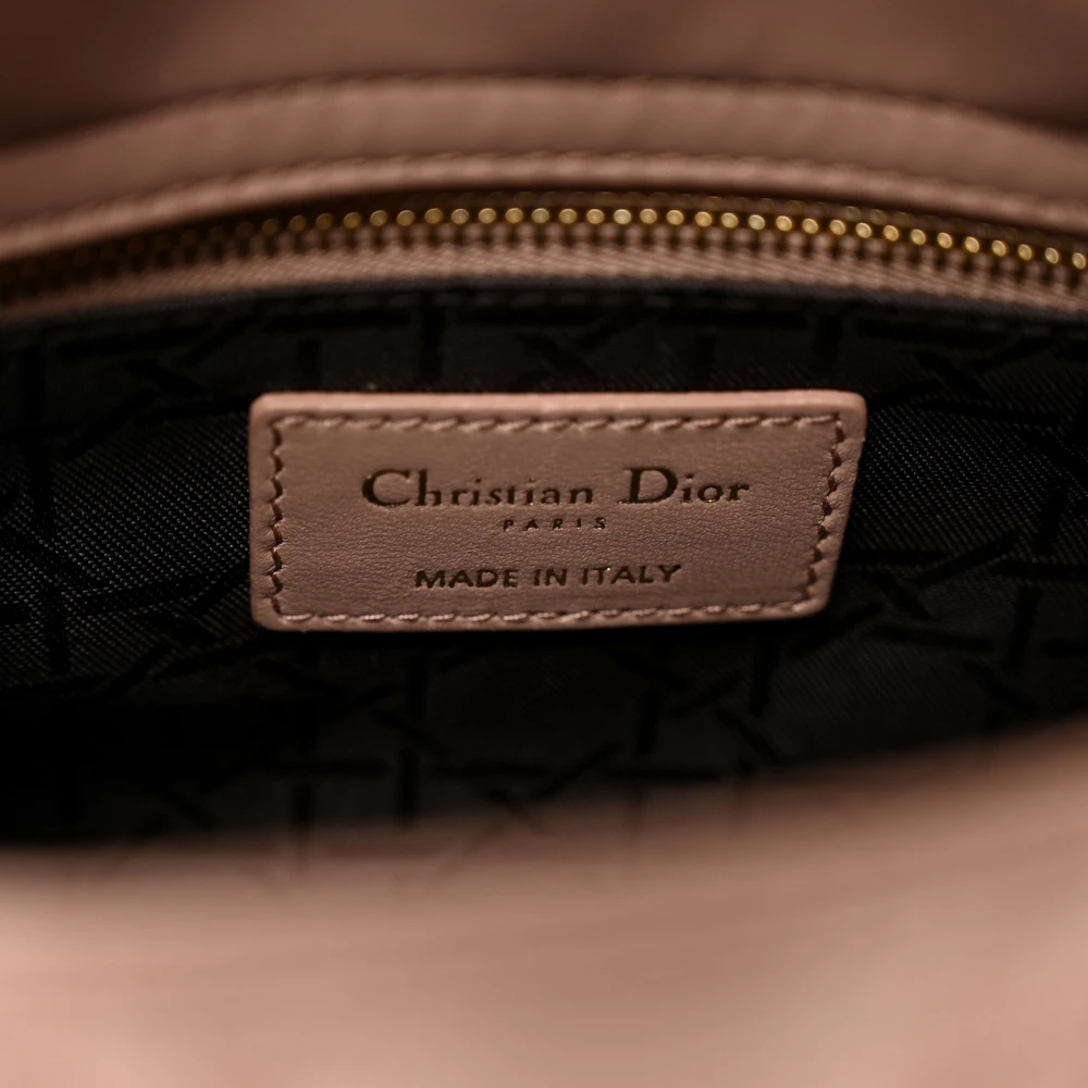 Dior Mini Lady Dior Fard Cannage Lambskin Leather Light Gold Hardware