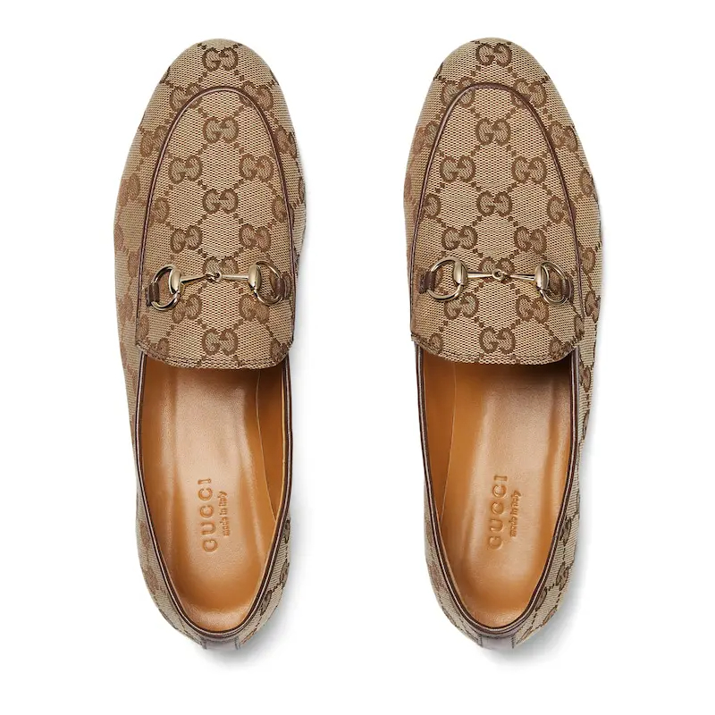 Gucci brown print print loafers