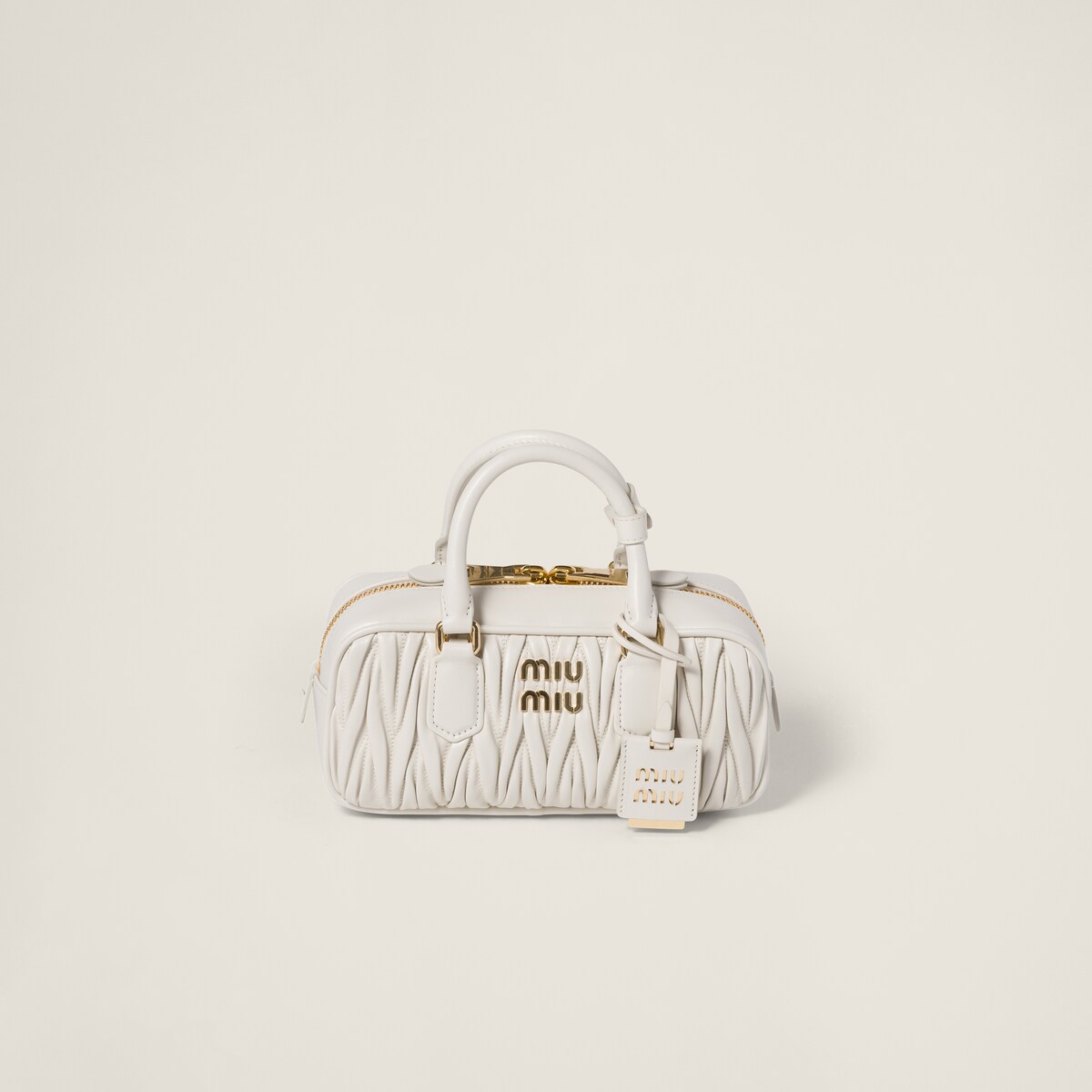 Miu Miu Arcadie matelassé Quilted Lambskin Leather white Top-Handle Bags