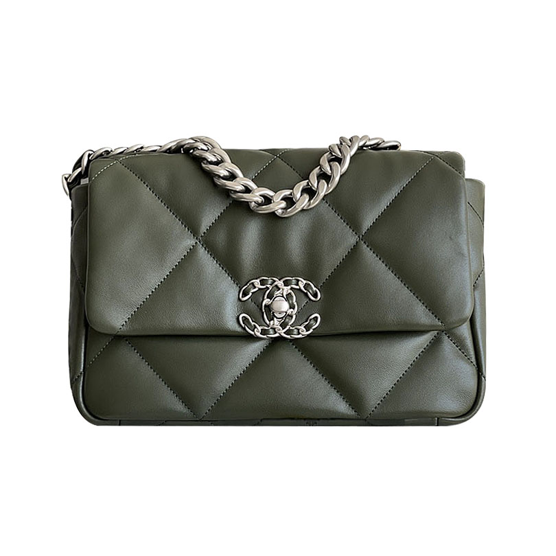 Chanel 19 Bag Light Blue Olive Green Grey Blue Navy Blue Yellow Caramel 26cm