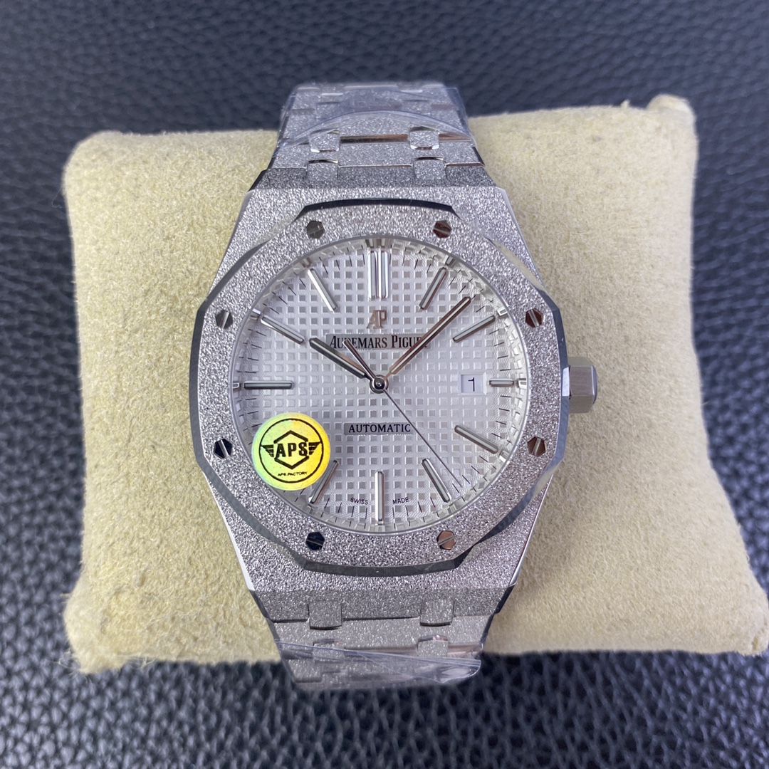 AUDEMARS PIGUET-ROYAL OAK-REF.15410BC.GG.1224BC.01-Frosty Gold White Dial-41MM
