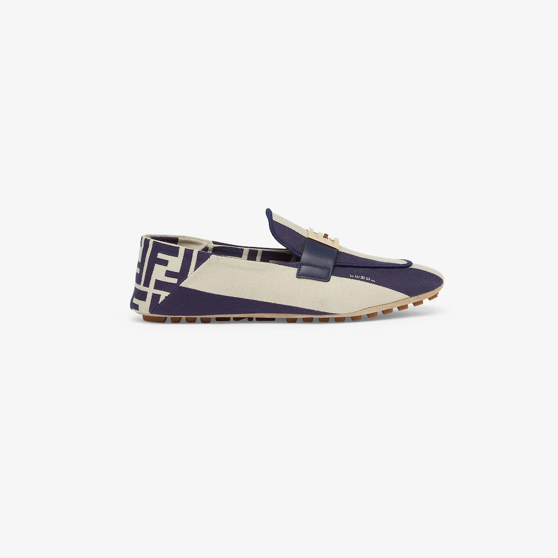 FENDI Blue canvas loafers