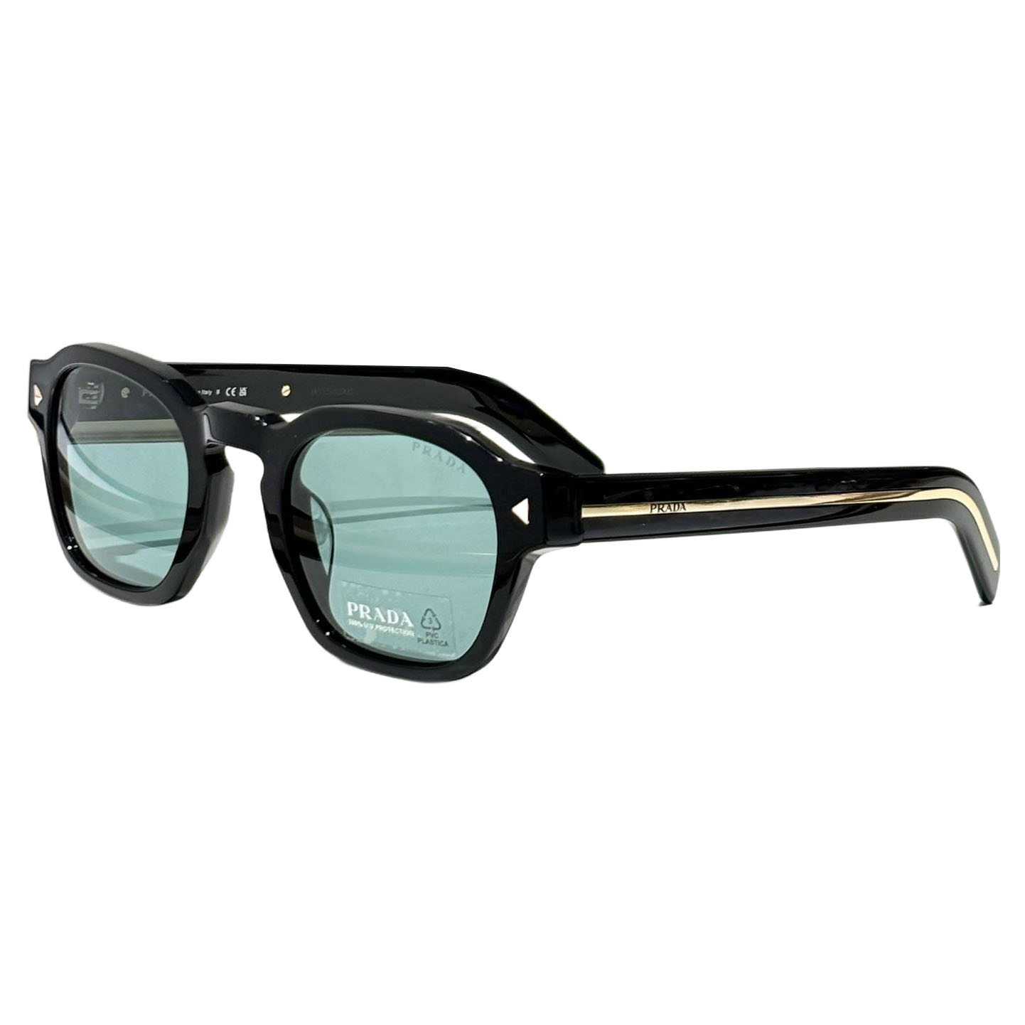 Prada square frame glasses aqua/brown/black/amber color Size 49-24-145