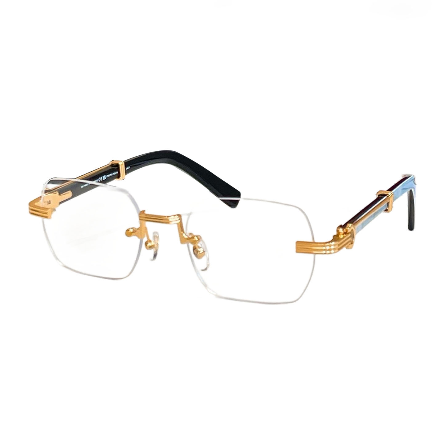 Cartier square frame glasses black blue/brown gold/red gold/black gold/black silver/brown silver color Size 59口15-140