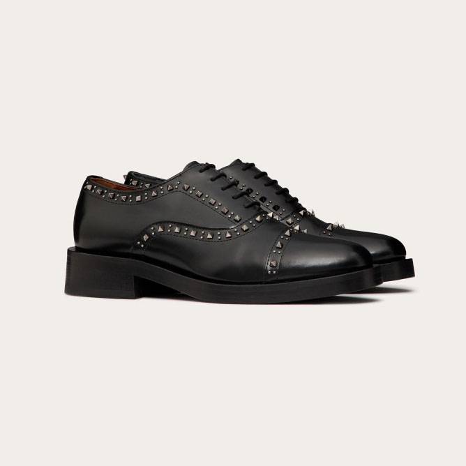 VALENTINO Calf leather Oxford lace-up shoes