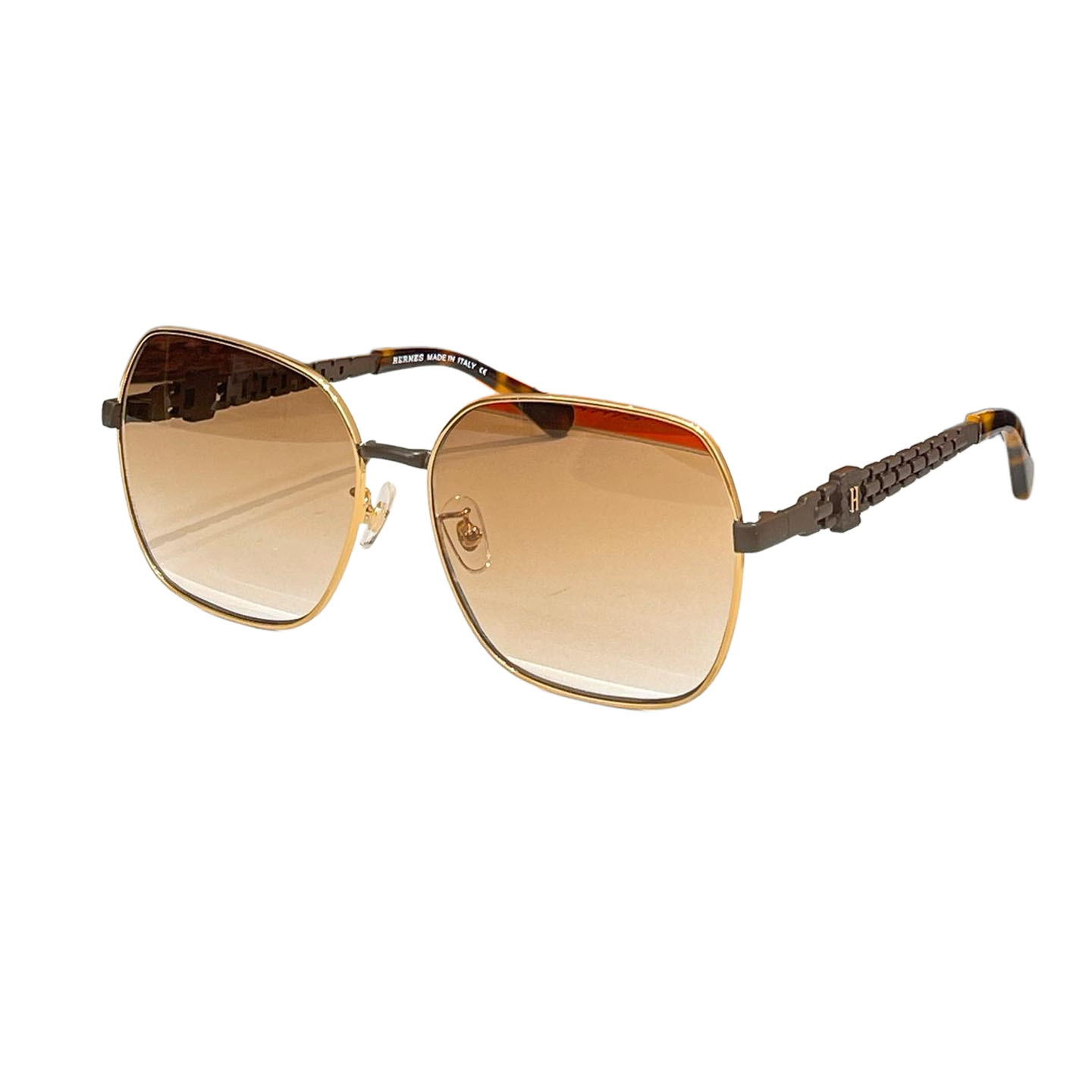 Hermès square frame glasses coral/tawny/brown/eggplant/blue orange/black color Size 58口18-145