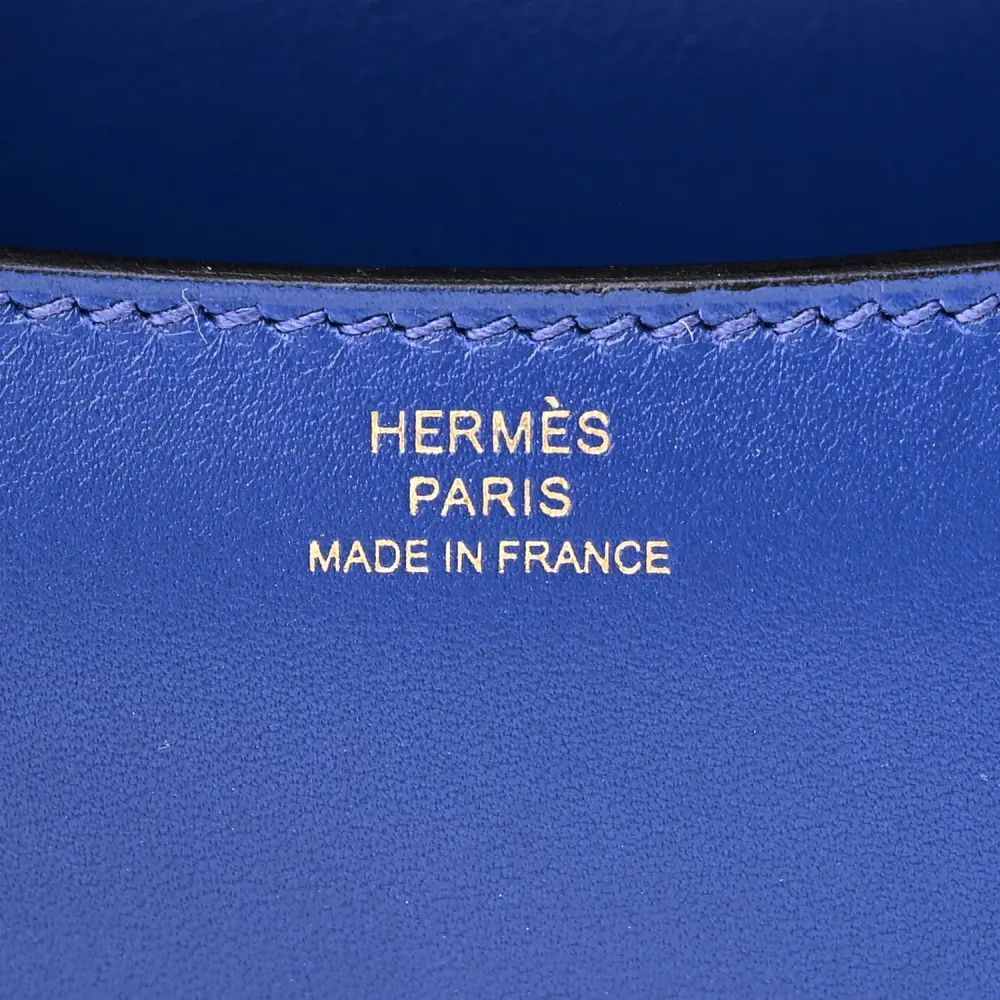 Hermès Constance 18 Bleu Bleu Électrique Tadelakt Leather Gold Hardware