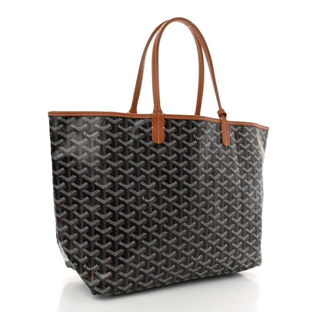 Goyard Saint Louis Tote PM Black/Gold Goyardine Canvas