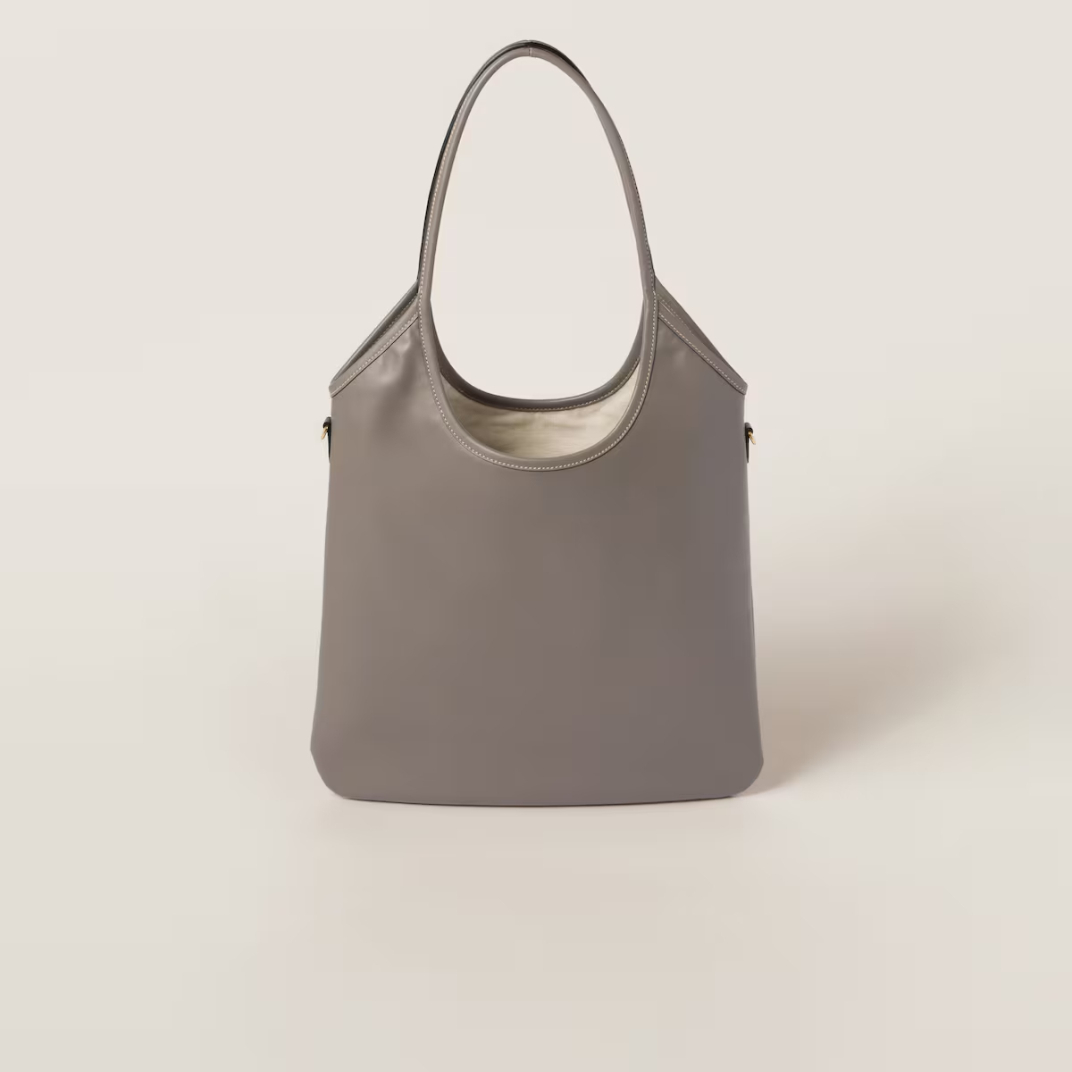 Miu Miu IVY Calfskin Leather Hobo Grey Tote Bags