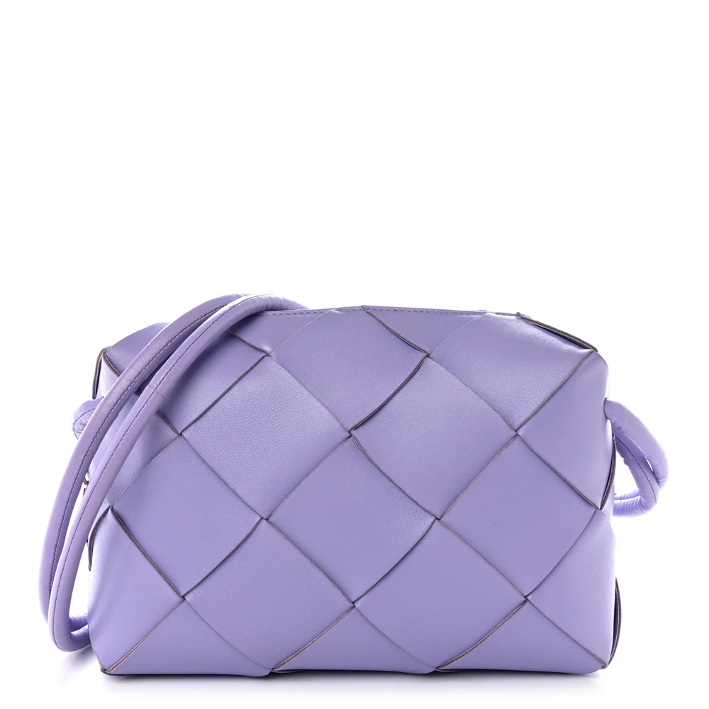 Bottega Veneta Maxi Intrecciato Small Cassette Camera Bag Wisteria Lambskin Leather