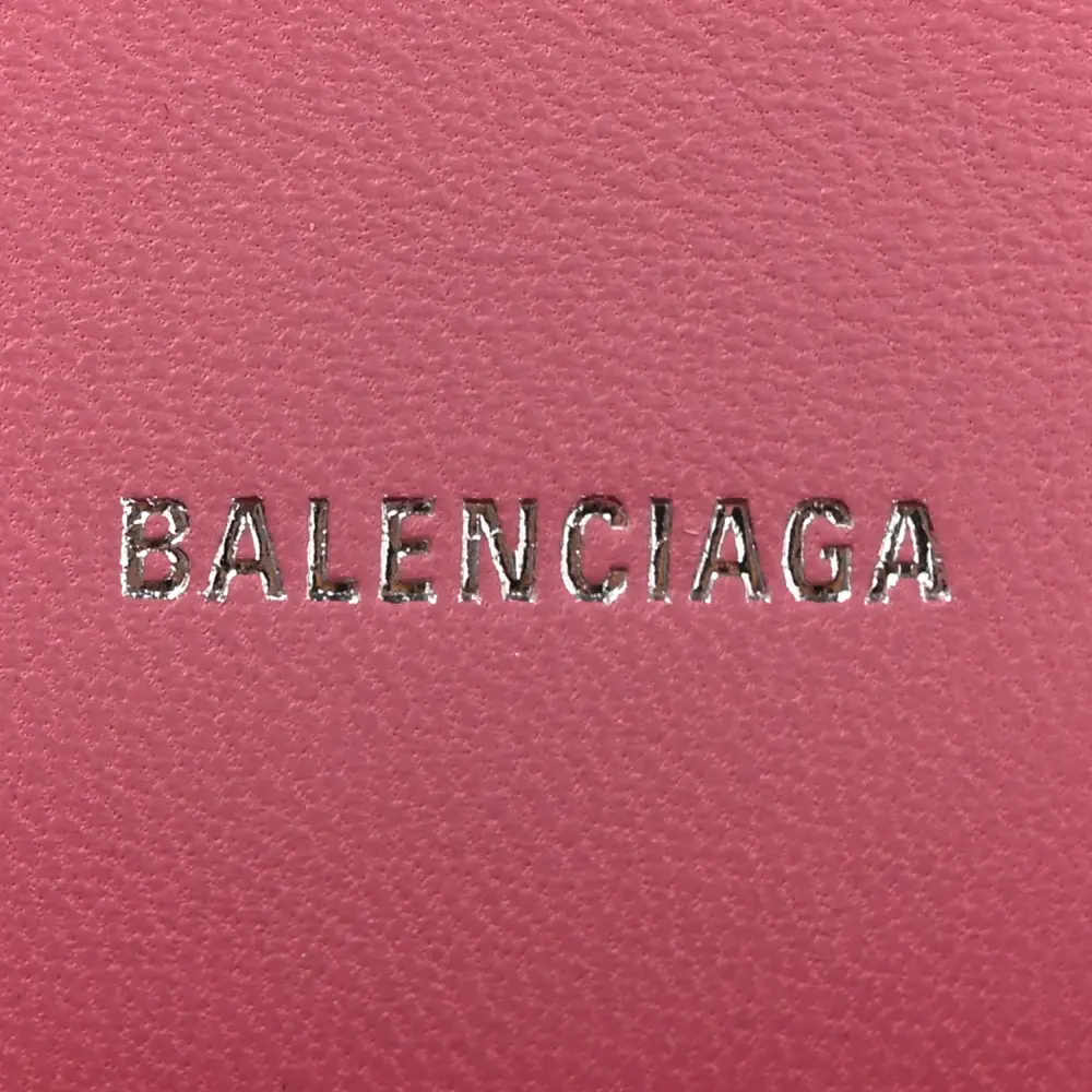 Balenciaga XS Hourglass Wallet On Chain Sweet Pink Sparkling Fabric Silver Hardware