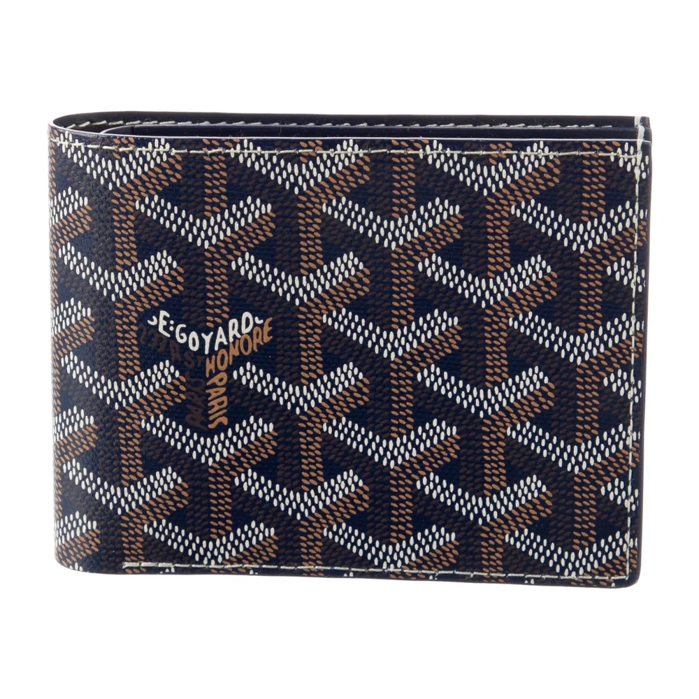 Goyard Medium Bifold Wallet Blue Goyardine Printed Canvas