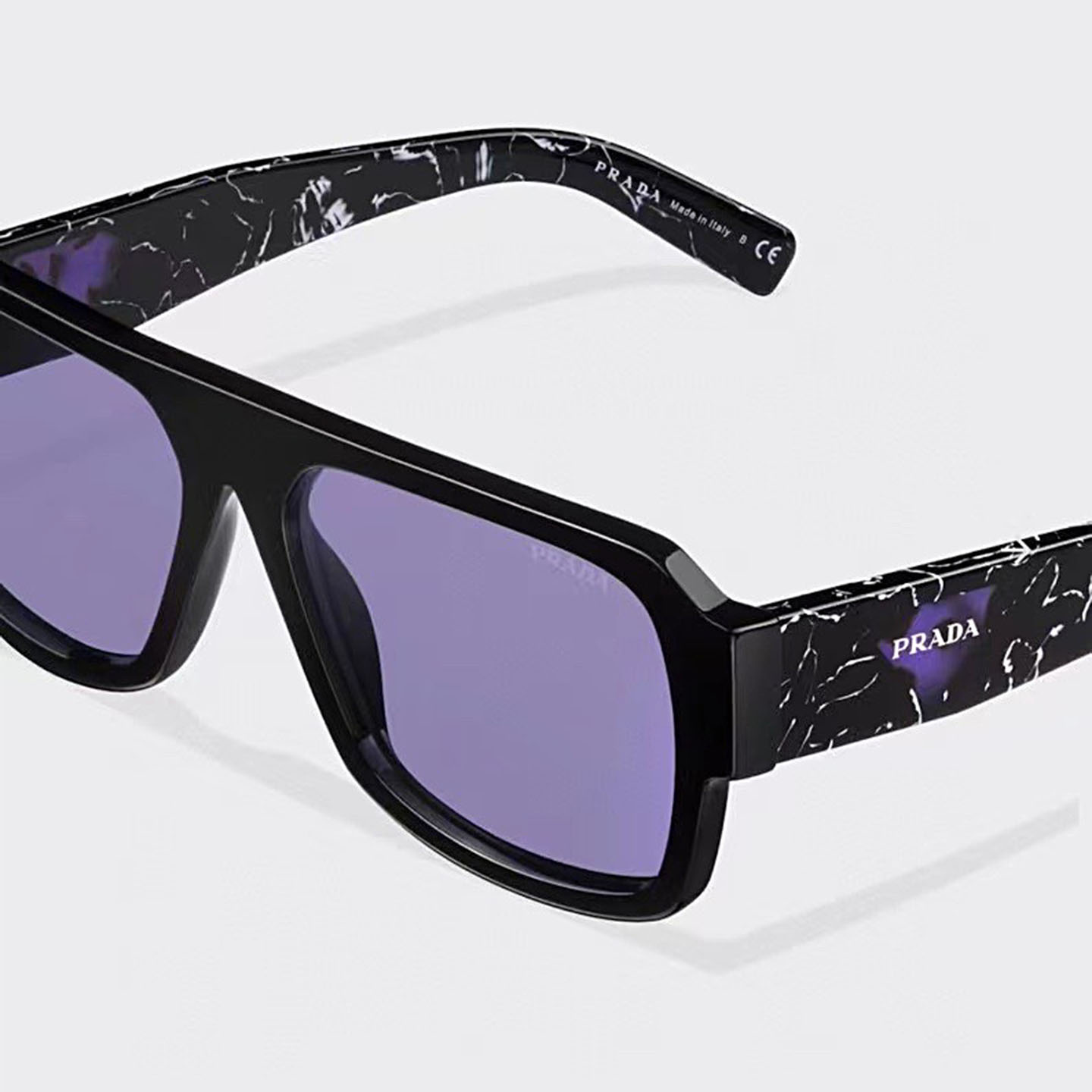 Prada square frame glasses purple/black/orange/brown/white color Size 56口16-145