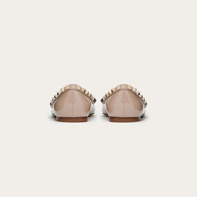 VALENTINO Patent studded Flat Shoes