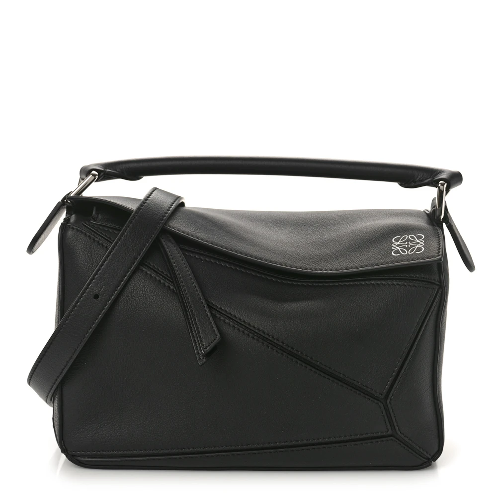 Loewe Puzzle Bag Small Black Calfskin Leather