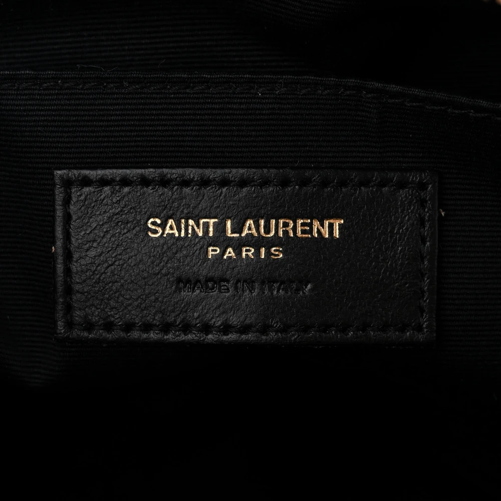 Saint Laurent Medium Lou Camera Bag Black Monogram Tweed & Calfskin Leather Brass Hardware