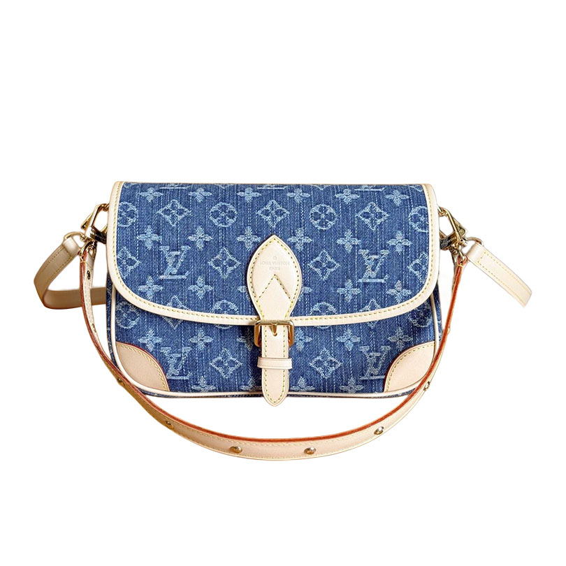Louis Vuitton Diane Giant Monogram Empreinte Denim Canvas Gold Hardware