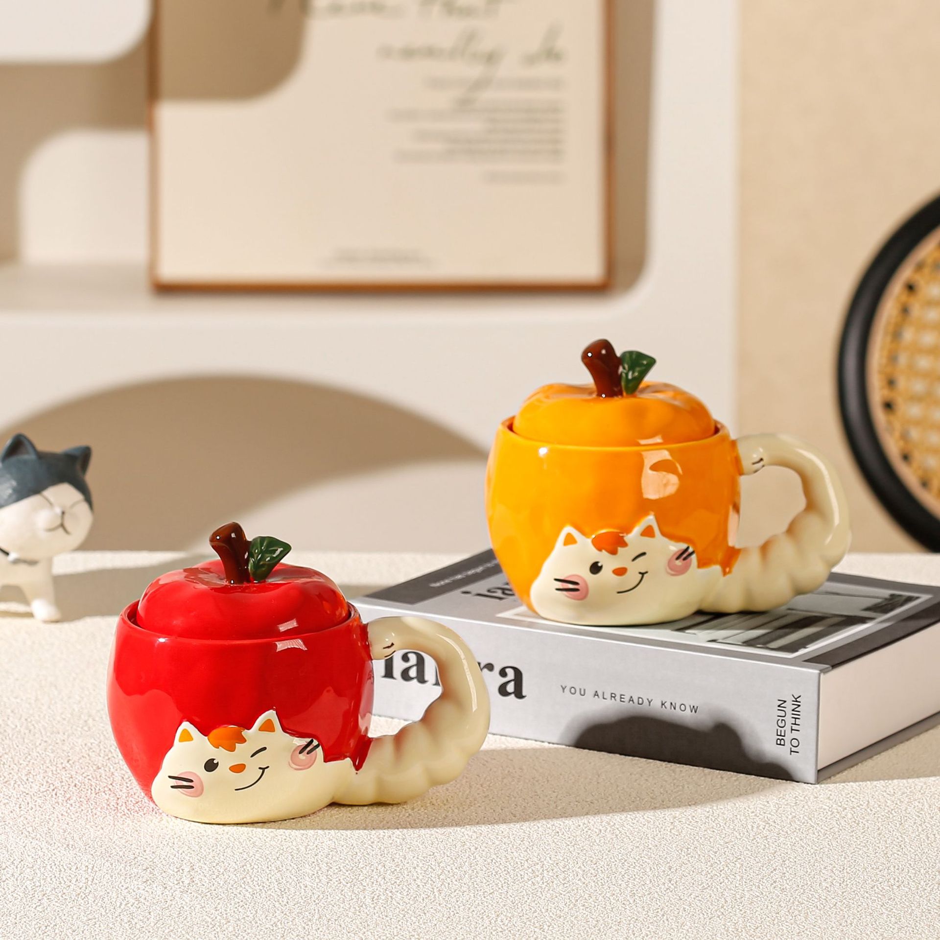 Apple Cat Ceramic Mug