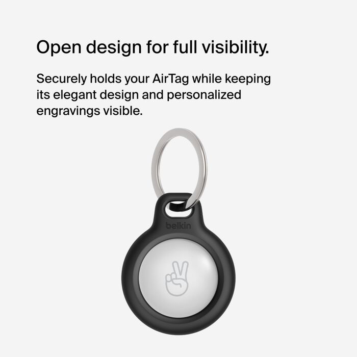 Secure Holder with Key Ring for AirTag