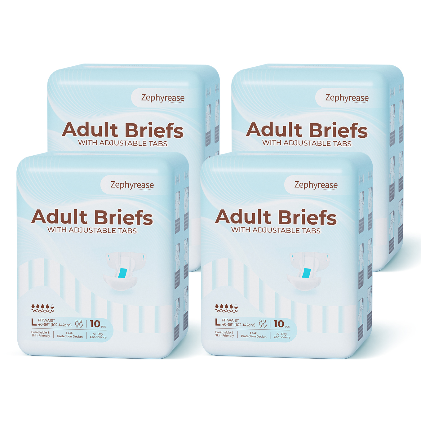 Zephyrease Inkontinenz-Slips, mit wiederverschließbaren Magic Tabs, 40 Stück