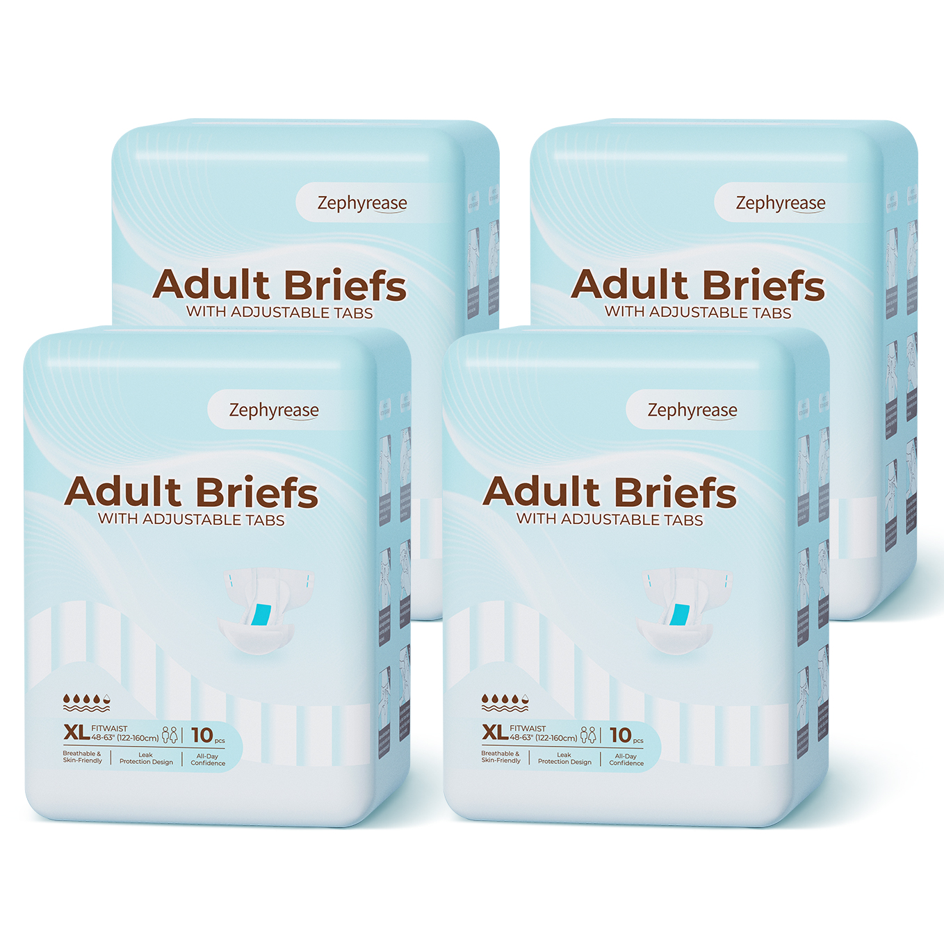 Zephyrease Inkontinenz-Slips, mit wiederverschließbaren Magic Tabs, 40 Stück