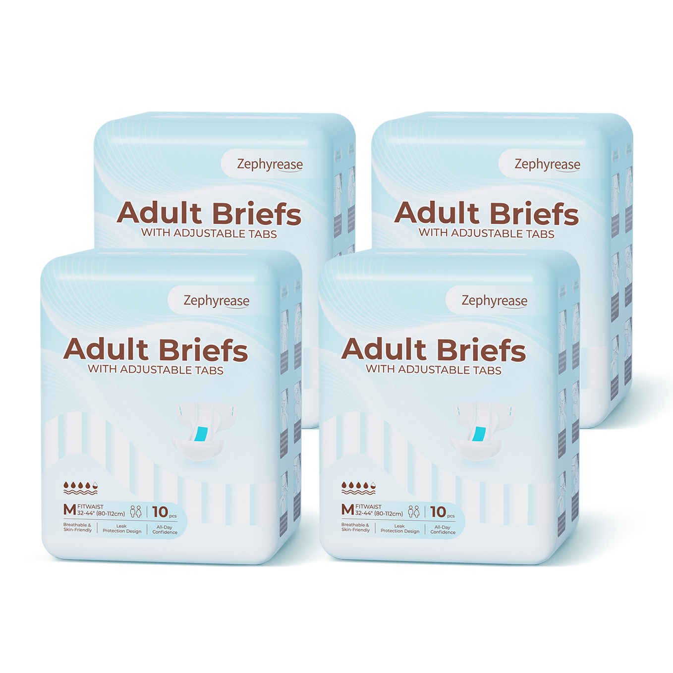 Zephyrease Inkontinenz-Slips, mit wiederverschließbaren Magic Tabs, 40 Stück