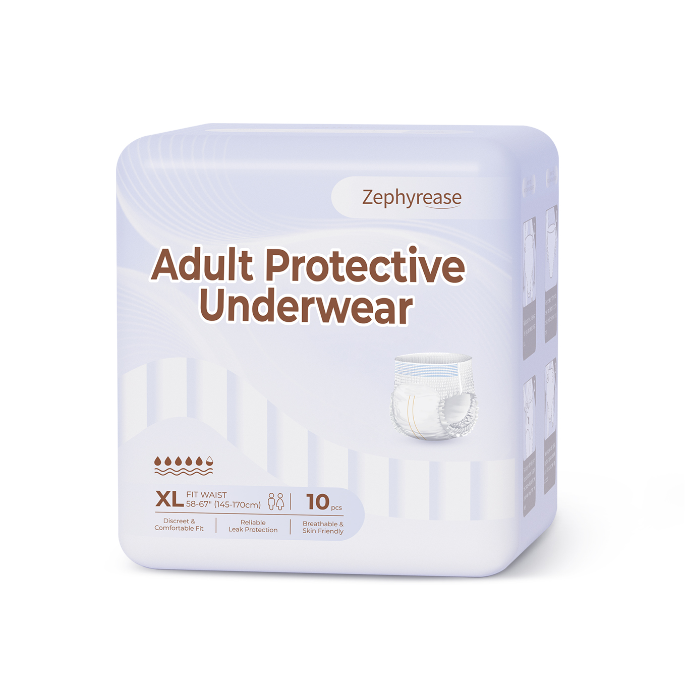 Zephyrease Inkontinenz Pants für Damen und Herren, 360° Maximaler Auslaufschutz, 10 Stück