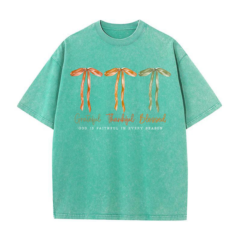 Grateful Thankful Blessed Unisex Washed T-shirt