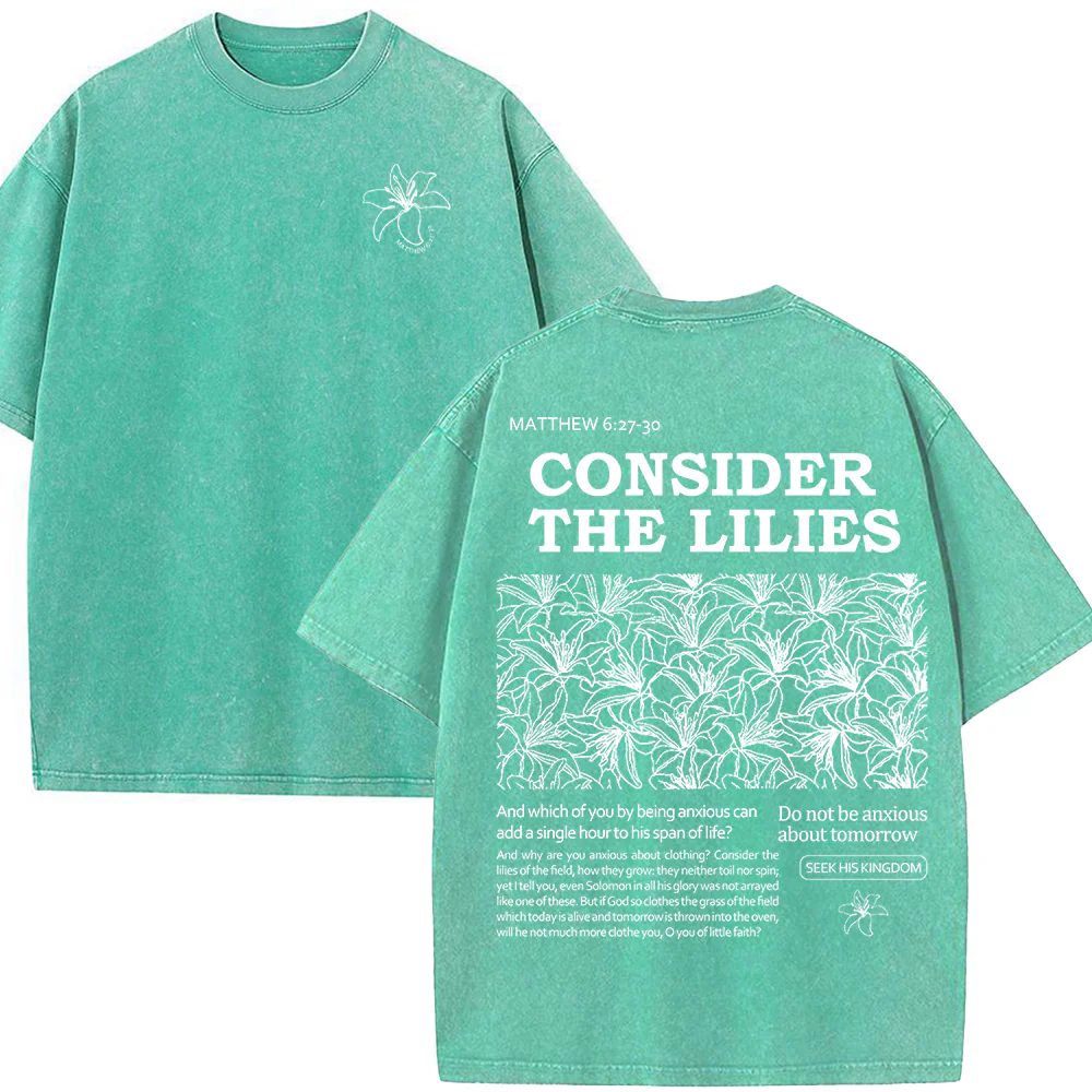 Consider the Lilies Unisex Washed T-shirt