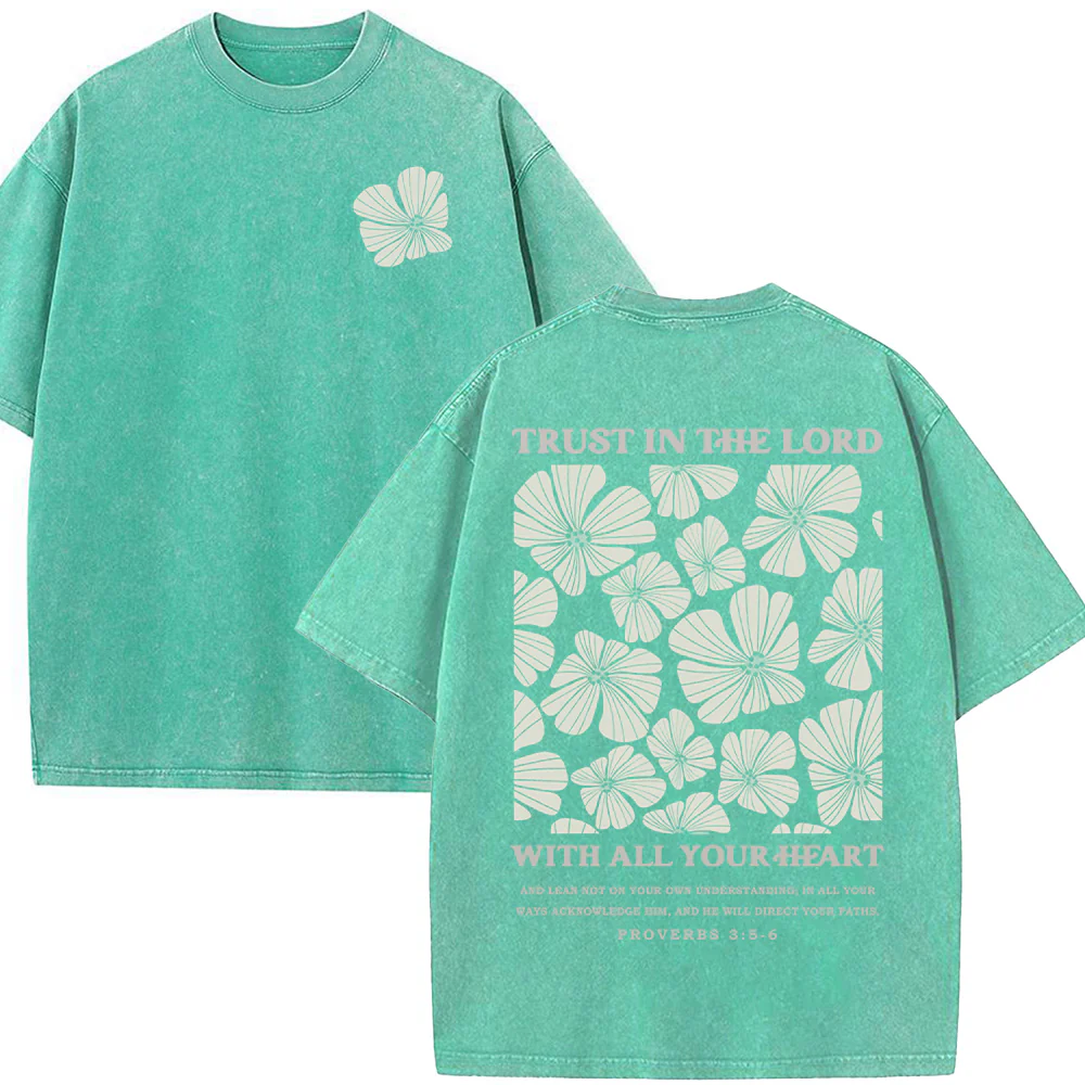 Trust In The Lord With All Your Heart Unisex Washed T-Shirt