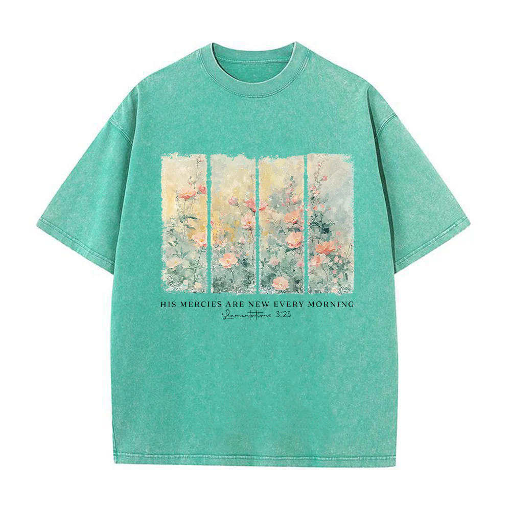 His Mercies Are New Every Morning Unisex Washed T-Shirt