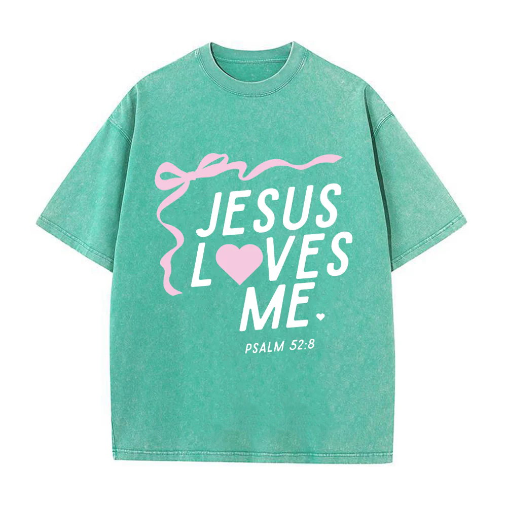 Jesus Loves Me Unisex Washed T-shirt