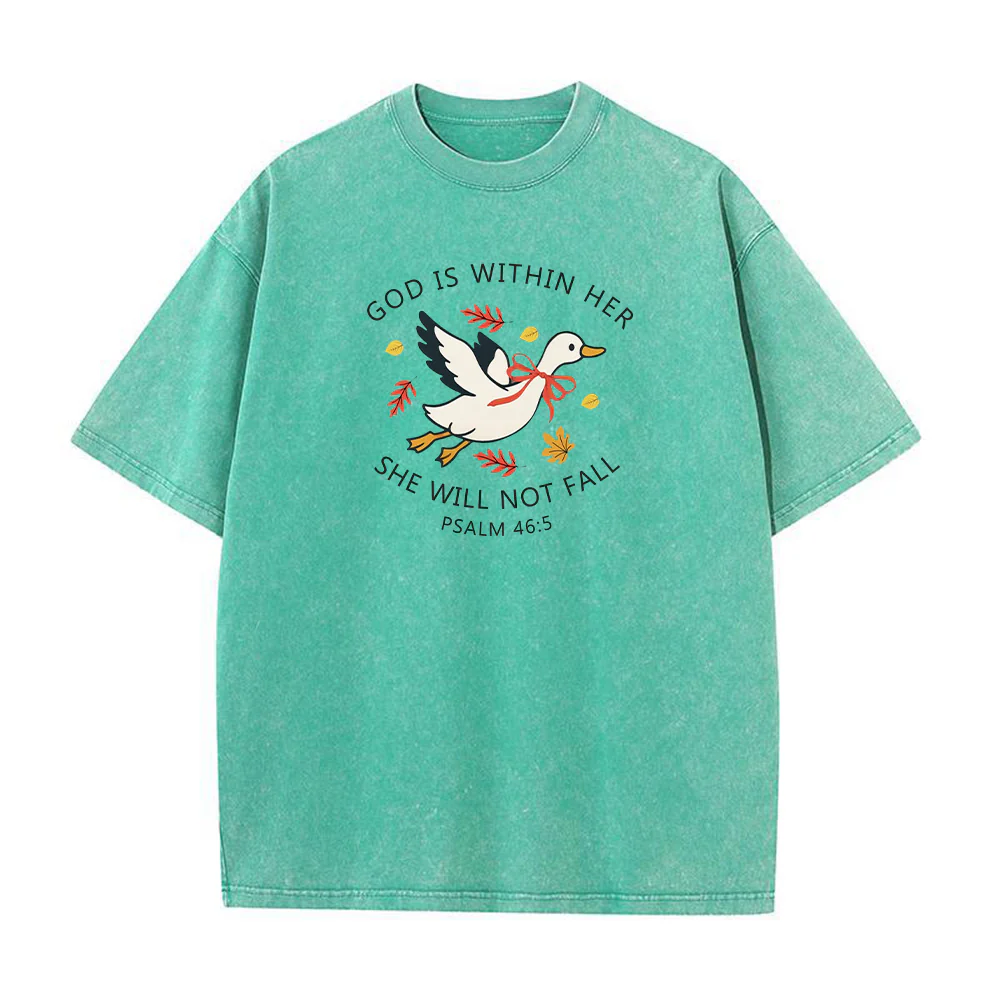 God is Within Her Unisex Washed T-shirt