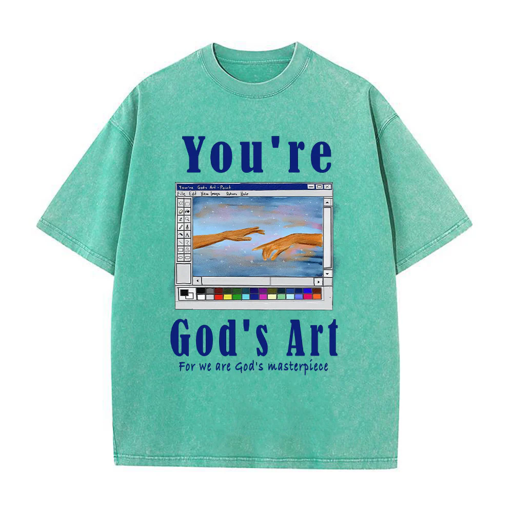 You're God's Art Christian Unisex Washed T-Shirt