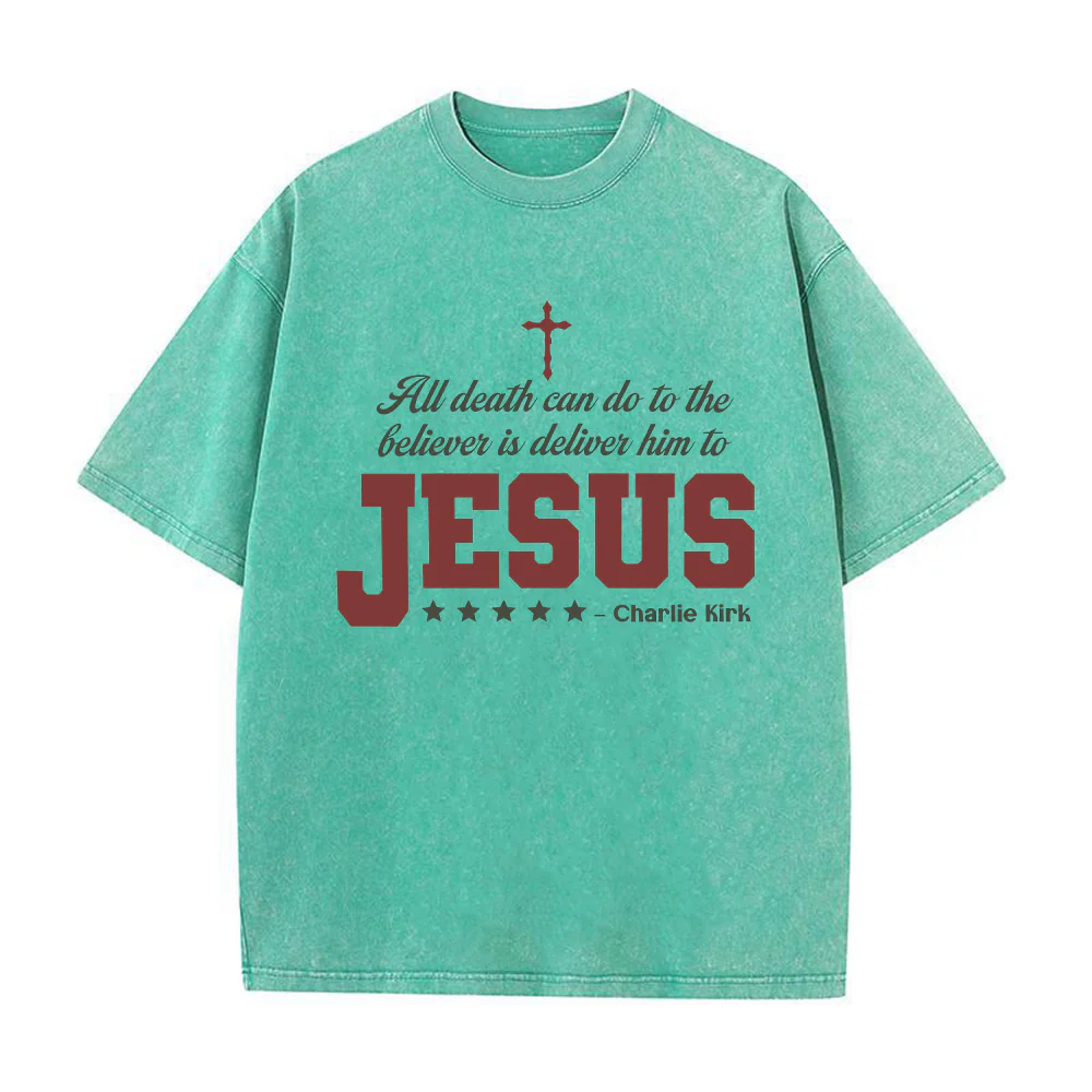 Charlie Kirk Jesus Quote Unisex Washed T-shirt