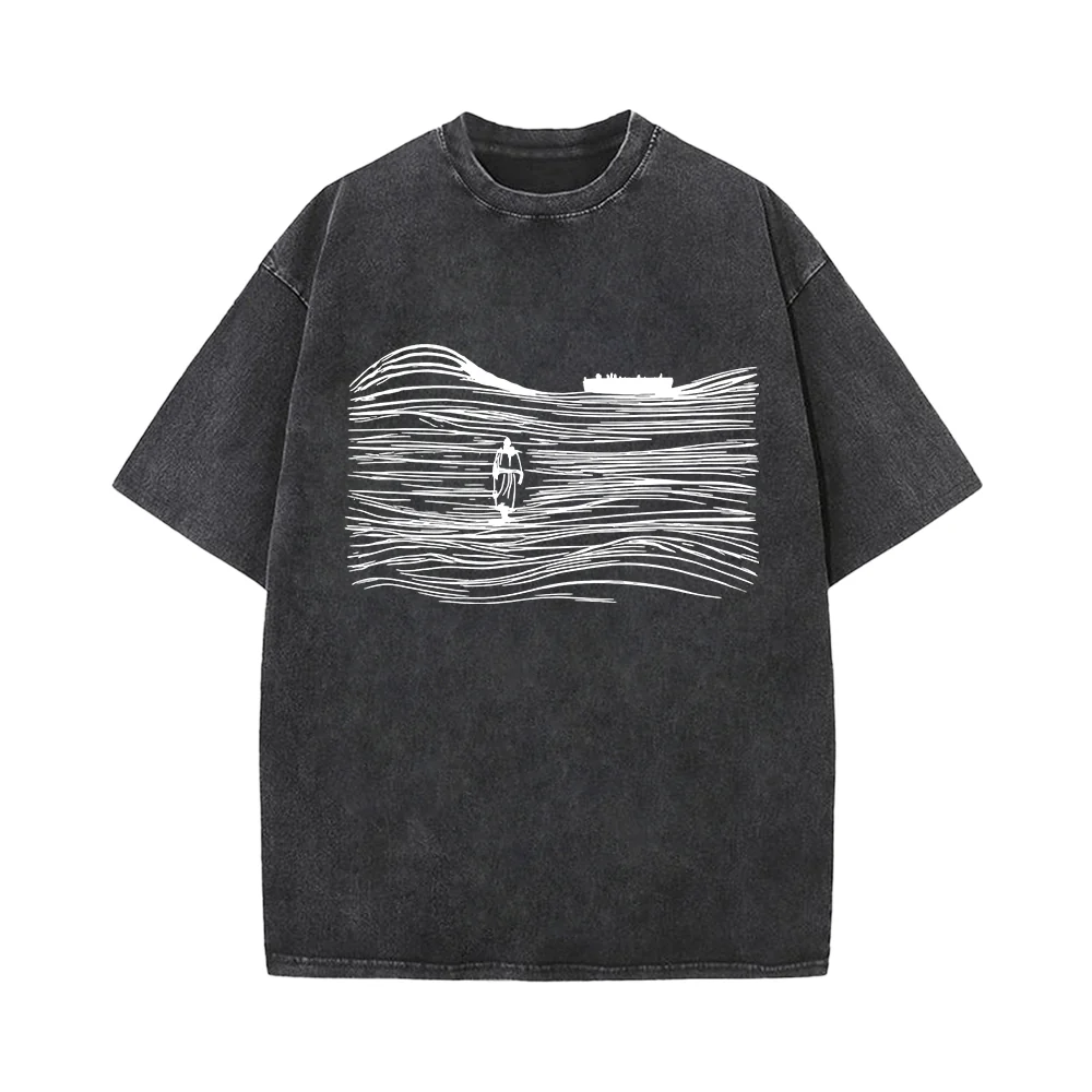Walk on Water Boho Christian Unisex Washed T-Shirt