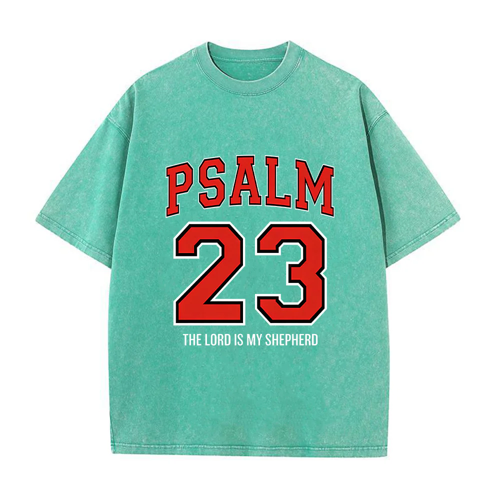 Psalm 23 Christian Unisex Washed T-Shirt