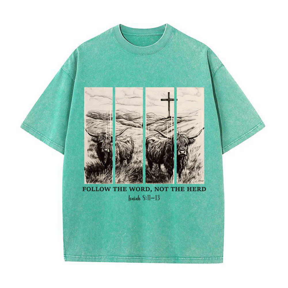 Follow the Word not the Herd Unisex Washed T-shirt
