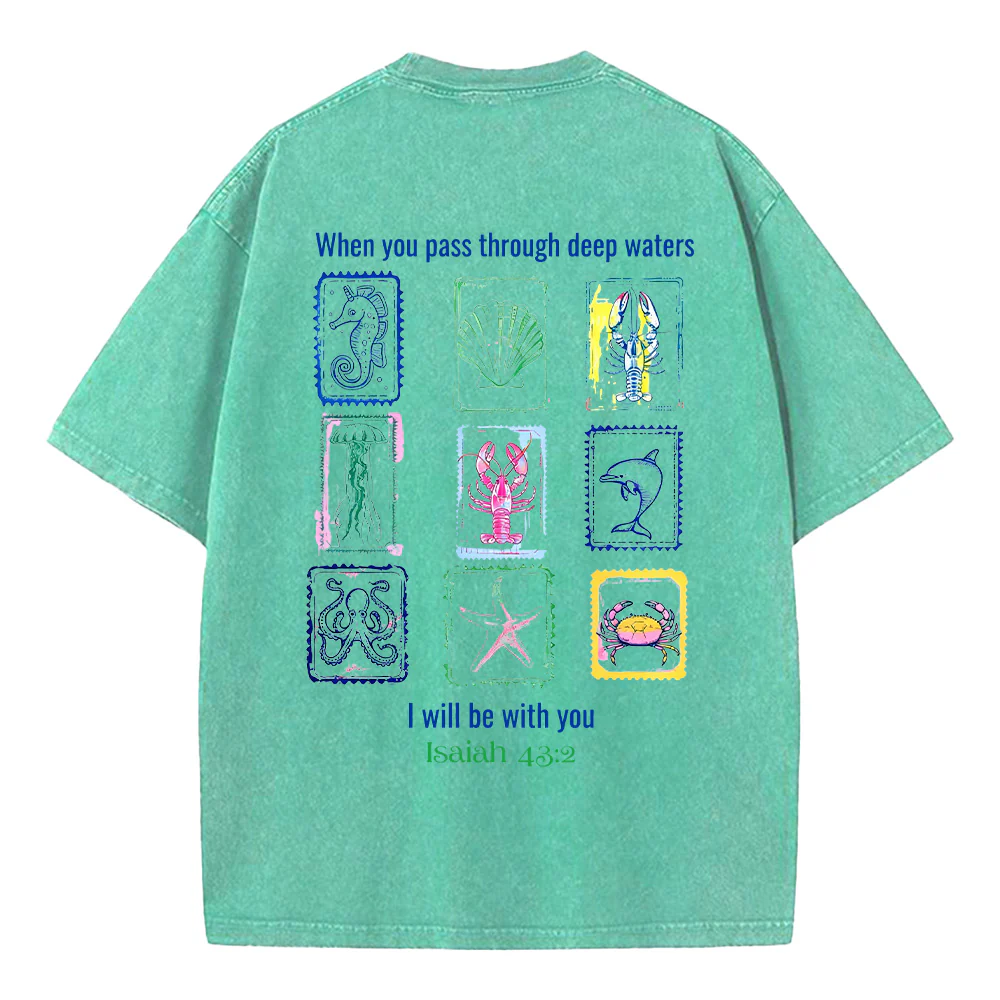 I will be with you Unisex Washed T-shirt