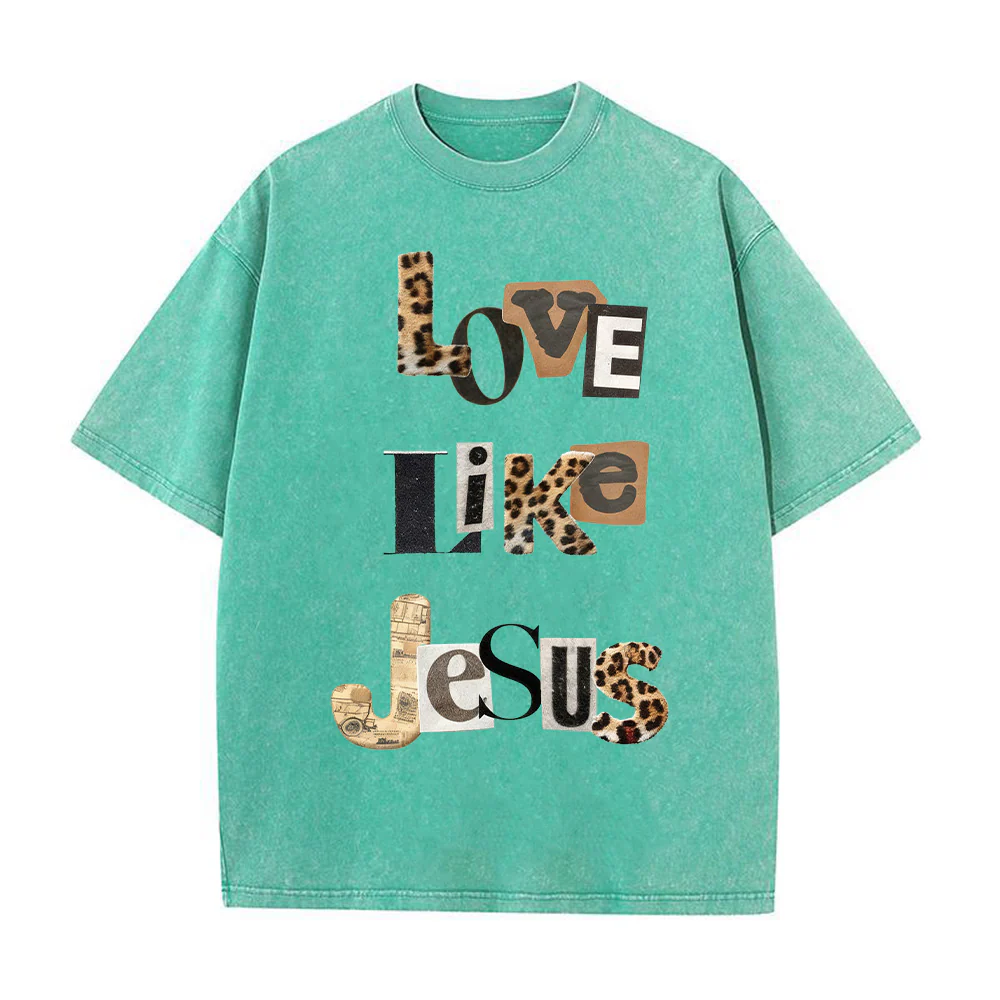 Love Like Jesus Christian Unisex Washed T-shirt